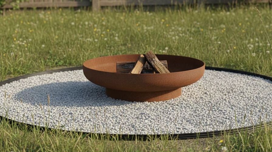 Obrubník kolem ohniště z cortenu